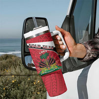 Personalized Haiti Tumbler With Handle Flag 1964 Coat Of Arms - Polynesian Style - Wonder Print Shop