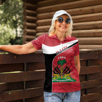 Personalized Haiti Women Polo Shirt Flag 1964 Coat Of Arms - Polynesian Style - Wonder Print Shop
