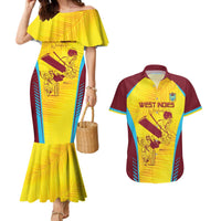 Custom West Indies Cricket Couples Matching Mermaid Dress and Hawaiian Shirt Go Windies Go - Wonder Print Shop