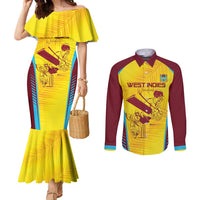 Custom West Indies Cricket Couples Matching Mermaid Dress and Long Sleeve Button Shirt Go Windies Go - Wonder Print Shop