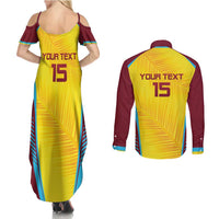 Custom West Indies Cricket Couples Matching Summer Maxi Dress and Long Sleeve Button Shirt Go Windies Go - Wonder Print Shop