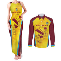 Custom West Indies Cricket Couples Matching Tank Maxi Dress and Long Sleeve Button Shirt Go Windies Go - Wonder Print Shop