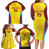 Custom West Indies Cricket Family Matching Long Sleeve Bodycon Dress and Hawaiian Shirt Go Windies Go - Wonder Print Shop