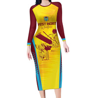 Custom West Indies Cricket Family Matching Long Sleeve Bodycon Dress and Hawaiian Shirt Go Windies Go - Wonder Print Shop