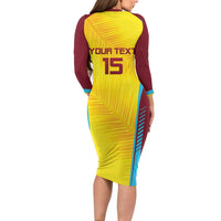 Custom West Indies Cricket Family Matching Long Sleeve Bodycon Dress and Hawaiian Shirt Go Windies Go - Wonder Print Shop