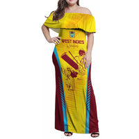 Custom West Indies Cricket Family Matching Off Shoulder Maxi Dress and Hawaiian Shirt Go Windies Go - Wonder Print Shop
