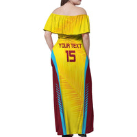 Custom West Indies Cricket Family Matching Off Shoulder Maxi Dress and Hawaiian Shirt Go Windies Go - Wonder Print Shop