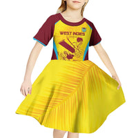 Custom West Indies Cricket Kid Short Sleeve Dress Go Windies Go - Wonder Print Shop