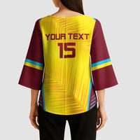 Custom West Indies Cricket Kimono Sleeve Blouse Go Windies Go - Wonder Print Shop