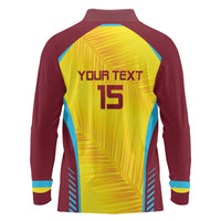 Custom West Indies Cricket Long Sleeve Polo Shirt Go Windies Go - Wonder Print Shop