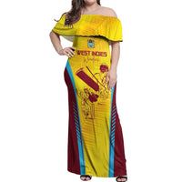 Custom West Indies Cricket Off Shoulder Maxi Dress Go Windies Go - Wonder Print Shop
