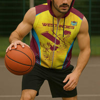 Custom West Indies Cricket Sleeveless Zip Hoodie Go Windies Go - Wonder Print Shop