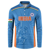 Custom India Cricket Button Sweatshirt Go Champions - Wonder Print Shop