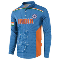 Custom India Cricket Button Sweatshirt Go Champions - Wonder Print Shop