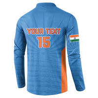 Custom India Cricket Button Sweatshirt Go Champions - Wonder Print Shop