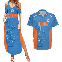 Custom India Cricket Couples Matching Summer Maxi Dress and Hawaiian Shirt Go Champions - Wonder Print Shop