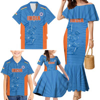 Custom India Cricket Family Matching Mermaid Dress and Hawaiian Shirt Go Champions - Wonder Print Shop