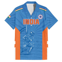 Custom India Cricket Family Matching Short Sleeve Bodycon Dress and Hawaiian Shirt Go Champions - Wonder Print Shop