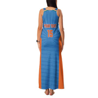 Custom India Cricket Family Matching Tank Maxi Dress and Hawaiian Shirt Go Champions - Wonder Print Shop