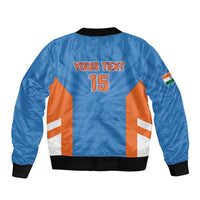 Custom India Cricket Sleeve Zip Bomber Jacket Go Champions - Wonder Print Shop