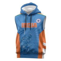 Custom India Cricket Sleeveless Hoodie Go Champions - Wonder Print Shop