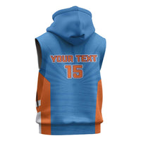 Custom India Cricket Sleeveless Hoodie Go Champions - Wonder Print Shop
