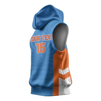 Custom India Cricket Sleeveless Hoodie Go Champions - Wonder Print Shop