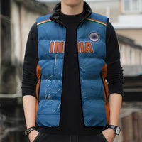 Custom India Cricket Sleeveless Puffer Jacket Go Champions - Wonder Print Shop