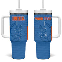 Custom India Cricket Tumbler With Handle Go Champions - Wonder Print Shop