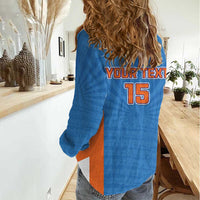 Custom India Cricket Women Casual Shirt Go Champions - Wonder Print Shop