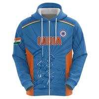 Custom India Cricket Zip Hoodie Go Champions - Wonder Print Shop