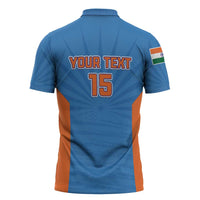 Custom India Cricket Zipper Polo Shirt Go Champions - Wonder Print Shop