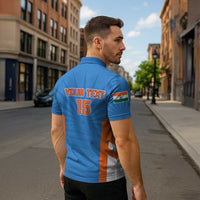 Custom India Cricket Zipper Polo Shirt Go Champions - Wonder Print Shop