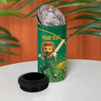 Custom South Africa Proteas Cricket 4 in 1 Can Cooler Tumbler Lion Mascot With Protea - Wonder Print Shop