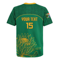 Custom South Africa Cricket Rugby Jersey Lion Mascot With Protea - Wonder Print Shop