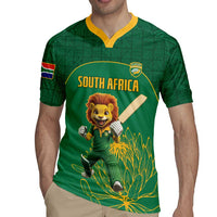 Custom South Africa Cricket Rugby Jersey Lion Mascot With Protea - Wonder Print Shop