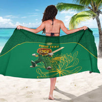 Custom South Africa Cricket Sarong Lion Mascot With Protea - Wonder Print Shop