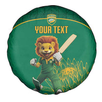 Custom South Africa Cricket Spare Tire Cover Lion Mascot With Protea - Wonder Print Shop
