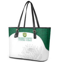 Custom South Africa Cricket Leather Tote Bag Go Proteas - Wonder Print Shop