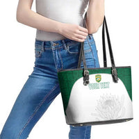 Custom South Africa Cricket Leather Tote Bag Go Proteas - Wonder Print Shop