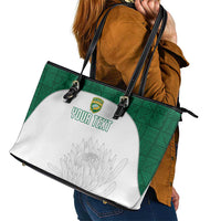 Custom South Africa Cricket Leather Tote Bag Go Proteas - Wonder Print Shop