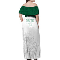 Custom South Africa Cricket Off Shoulder Maxi Dress Go Proteas - Wonder Print Shop