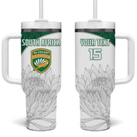 Custom South Africa Cricket Tumbler With Handle Go Proteas - Wonder Print Shop