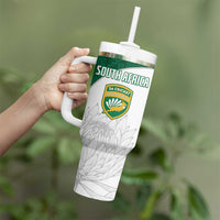 Custom South Africa Cricket Tumbler With Handle Go Proteas - Wonder Print Shop