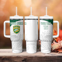Custom South Africa Cricket Tumbler With Handle Go Proteas - Wonder Print Shop