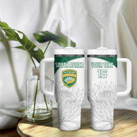 Custom South Africa Cricket Tumbler With Handle Go Proteas - Wonder Print Shop