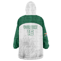 Custom South Africa Cricket Wearable Blanket Hoodie Go Proteas - Wonder Print Shop