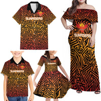 Custom South Africa Eastern Cape Cricket Family Matching Off Shoulder Maxi Dress and Hawaiian Shirt Go Sunrisers - Wonder Print Shop