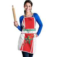 Morocco Football Apron Go Champions Atlas Lions - White - Wonder Print Shop
