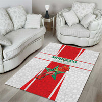 Morocco Football Area Rug Go Champions Atlas Lions - White - Wonder Print Shop